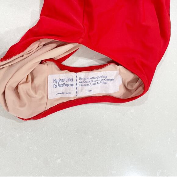 NWT J Crew Rickrack Ruffle One Shoulder One Piece Bathing Suit Red Blue XS - Picture 8 of 9